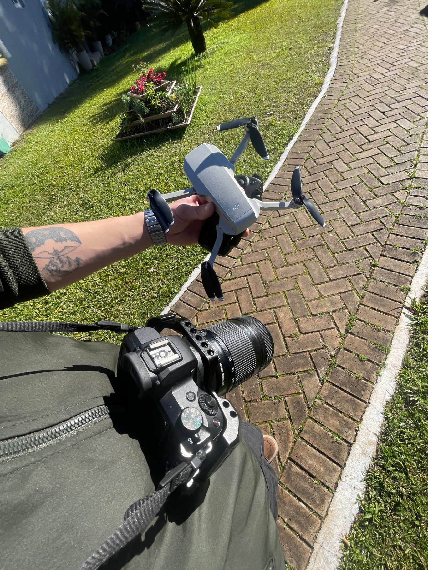 Captação com câmera e drone
